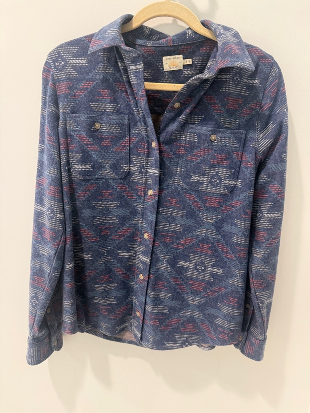 FAHERTY Legend Sweater In Western Jewel Sky Womens Size Medium - Picture 2 of 4